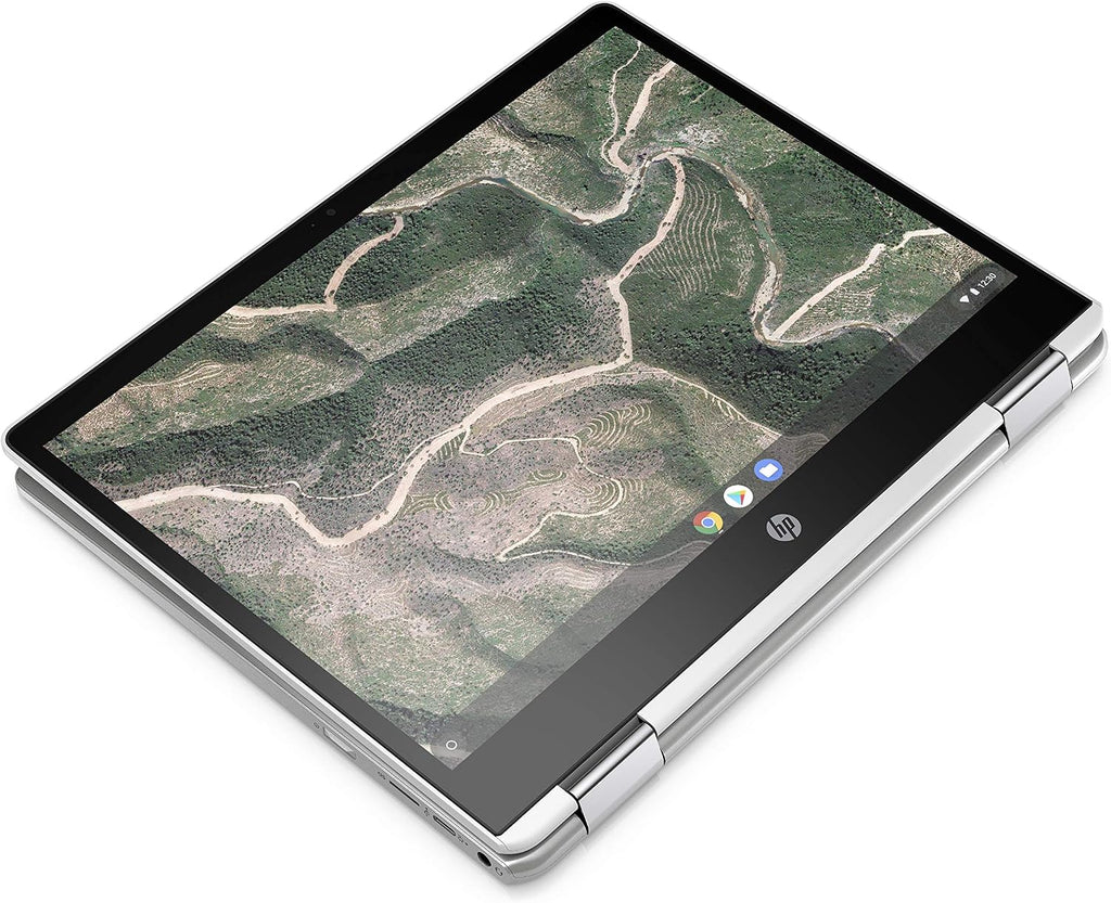 HP Chromebook x360 12b-ca0010nf Convertible and Touchscreen Laptop 12'' HD IPS Silver (Intel Celeron, 4 GB RAM, 32 GB eMMC, AZERTY, Chrome OS)