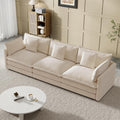 Modular Sectional Sofa, 111.5 Inch I-Shaped Cloud Sofa with Deep Seat Chenille Sofa with Cushions, Three-Self Sectional Sofa for Living Room Apartment,Light Coffee