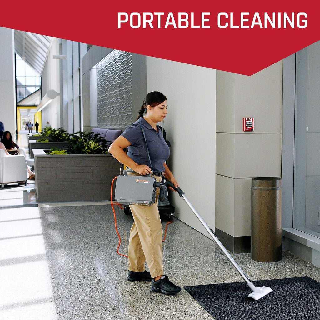Hoover Commercial PortaPower Lightweight Canister Vacuum Cleaner, Bagged Canister Vac with Attachments, 2-in-1 Vac and Blower, Corded Vacuum Cleaners for Commercial Use