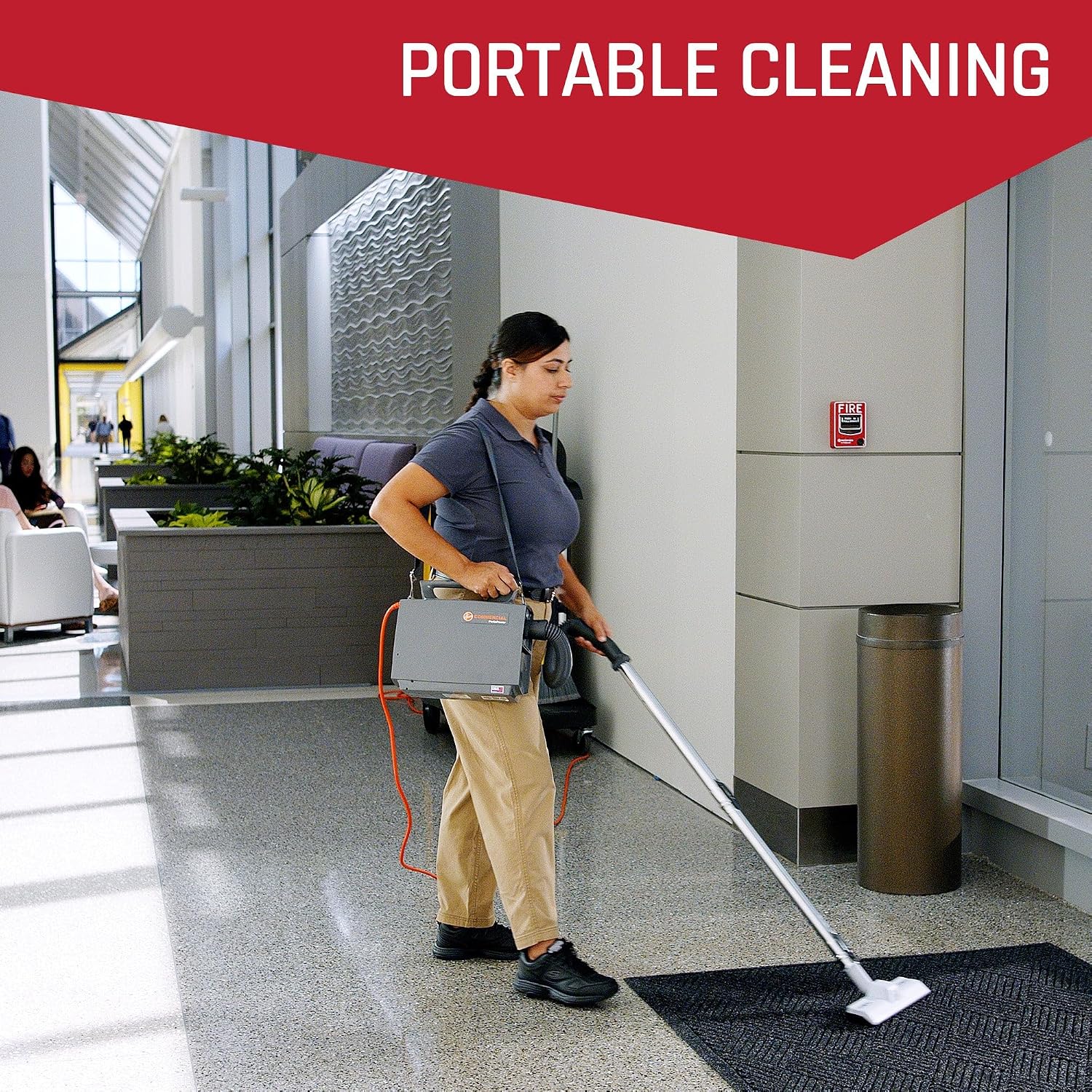 Hoover Commercial PortaPower Lightweight Canister Vacuum Cleaner, Bagged Canister Vac with Attachments, 2-in-1 Vac and Blower, Corded Vacuum Cleaners for Commercial Use