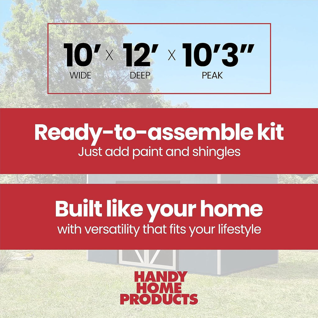 Handy Home Products Braymore 10x12 Do-It-Yourself Wooden Storage Shed- Does not Include Floor kit, Paint, or Roofing Shingles
