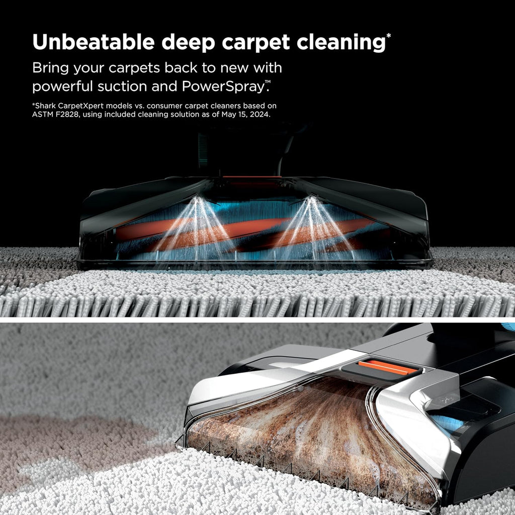 Shark CarpetXpert | Upright Carpet, Area Rug & Upholstery Cleaner | Carpet Shampooer with StainStriker Handheld Tough Stain Eliminator | Removes Tough Stains & Odors | 3 Cleaning Tools | White | EX201