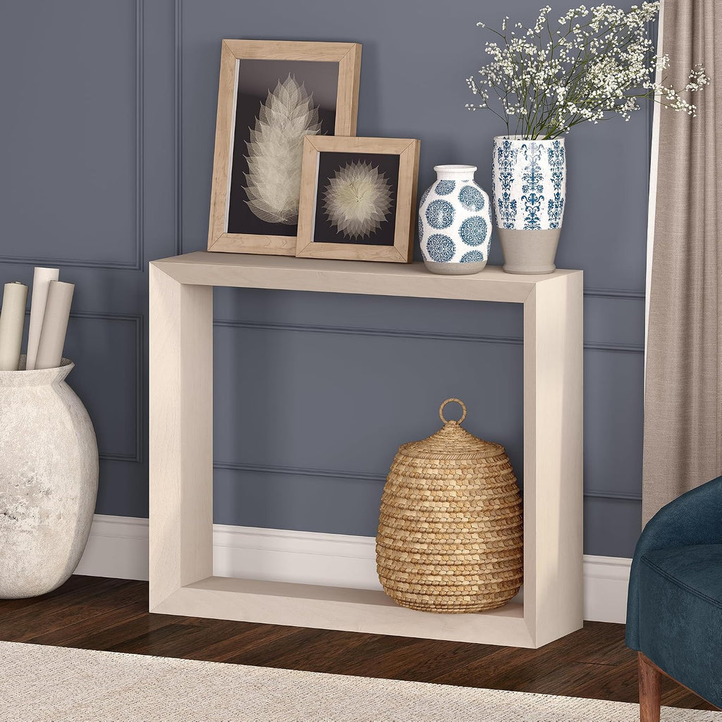 Henn&Hart 36' Wooden Rectangular Console Table Entryway Table, Sofa Table for Entryway, Living Room, Couch, Hallway, or Office, Beech White