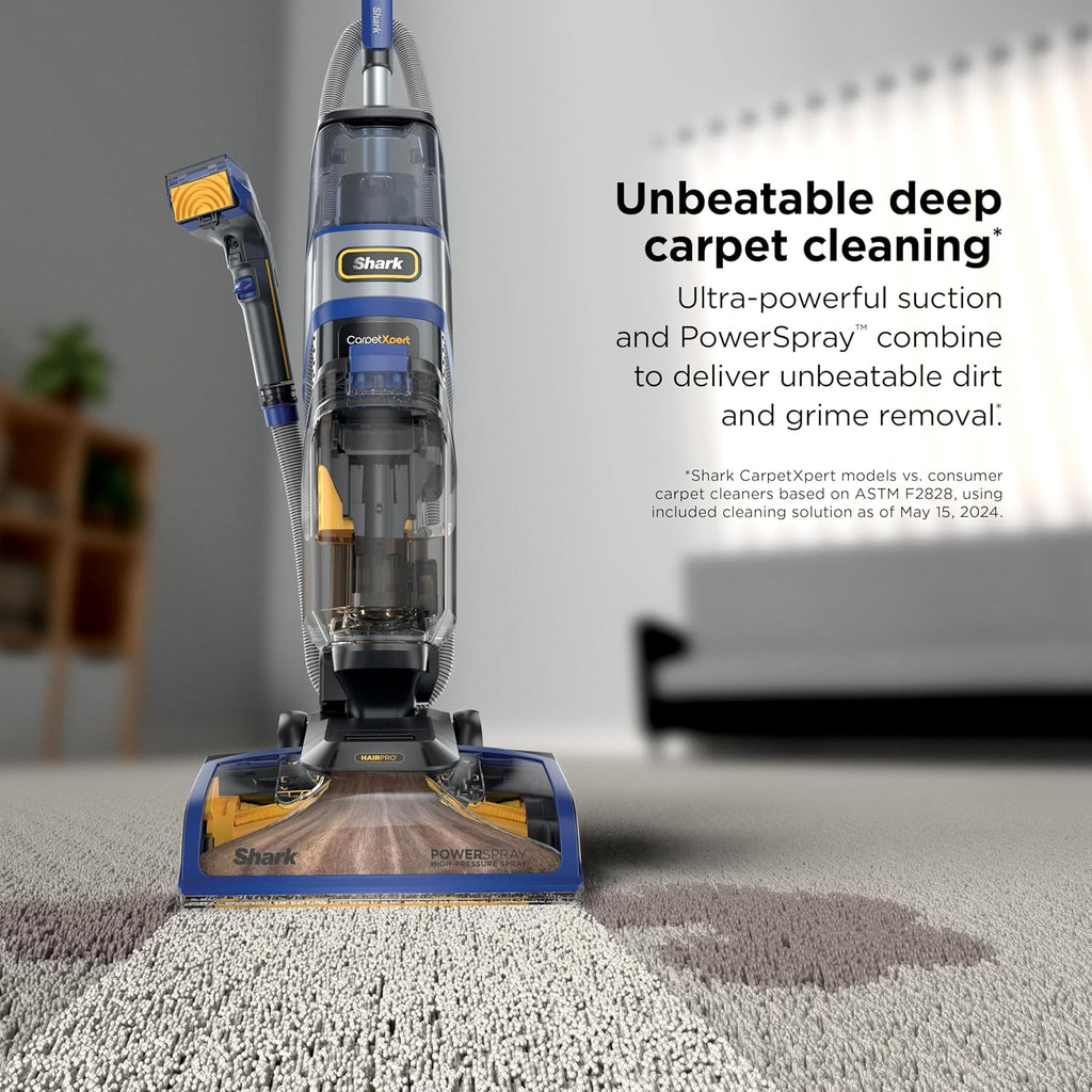 Shark CarpetXpert HairPro | Upright Carpet, Area Rug & Upholstery Cleaner | Carpet Shampooer | Handheld Spot & Stain Eliminator | Pet Hair Pickup & Odor Removal | 2 Cleaning Tools | Cobalt | EX251BRN