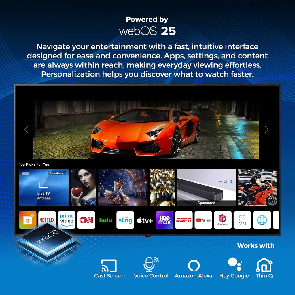 Titan L200 QNED 65 Inch Outdoor TV, Partial Sun, IP65 Smart Weatherproof TV, 4K HDR, 120 Hz, Web AI OS, 1500 Nits, Wi-Fi 6E, Dolby Digital, Outdoor TV Cover, Slim Bezel, 2 Yr Wty