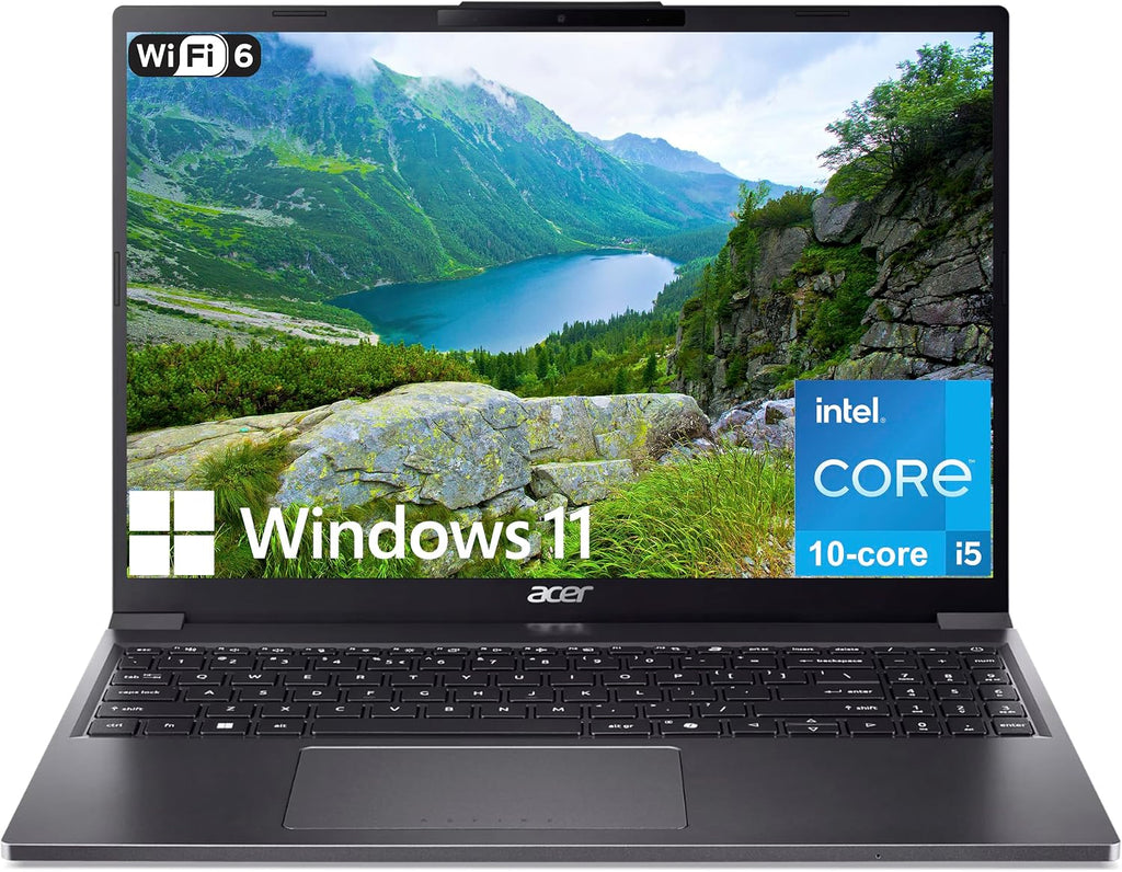 acer Aspire Go 15 Laptop, 15.3' WUXGA(1920 x 1200) IPS Display, 10-core Intel Core i5-1334U Processor, 16GB DDR5, 1TB SSD, Wi-Fi 6, Bluetooth, USB-C, HDMI, Webcam, Windows 11 Home, Gray