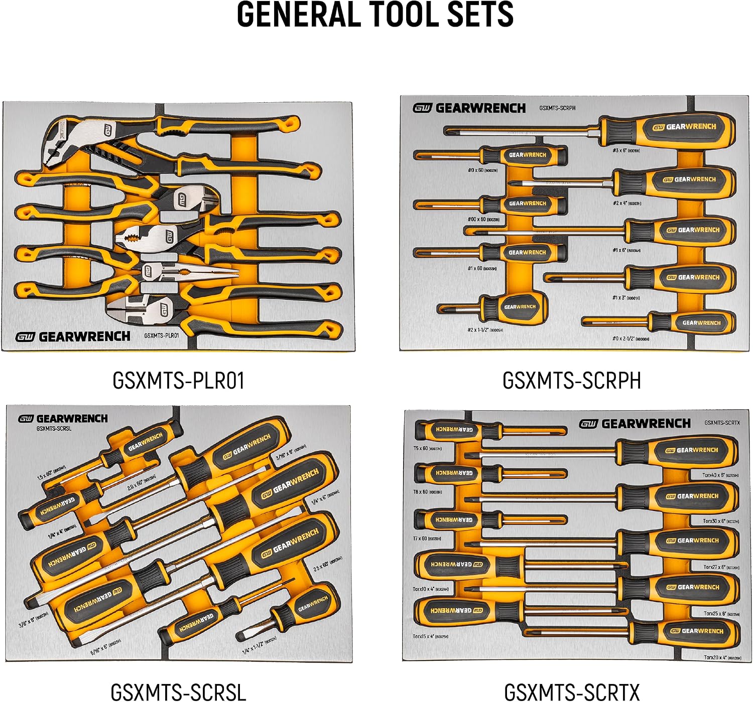 GEARWRENCH 873 Piece Master Mechanics Tool Set in Premium Modular Foam Trays with GSX Mobile Tool Storage | MEGAMOD873