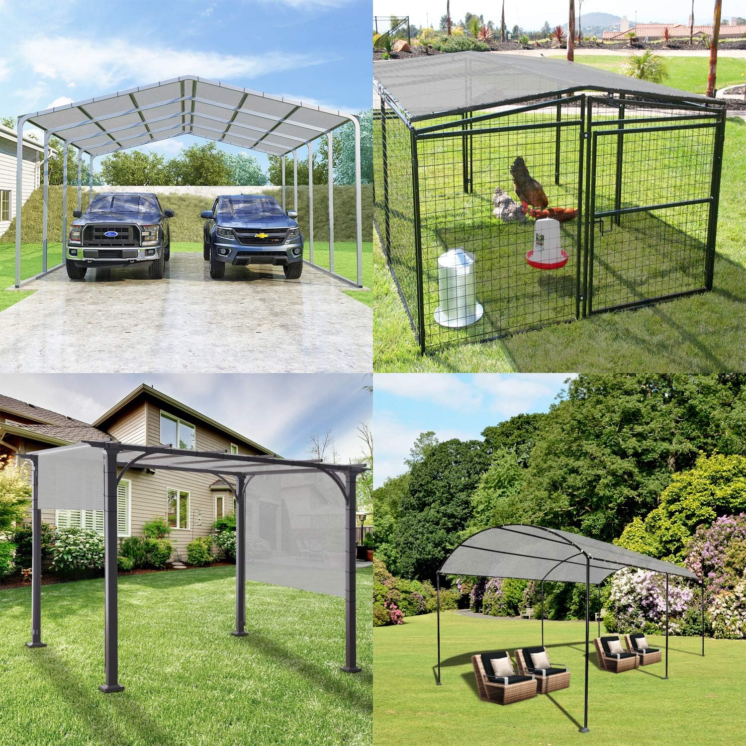 Windscreen4less 8' x 30' Sun Shade Sail Straight Edge Sun Shade Canopy Cover Outdoor with Grommets D-Ring UV Block for Pergola Backyard Patio (Light Gray)