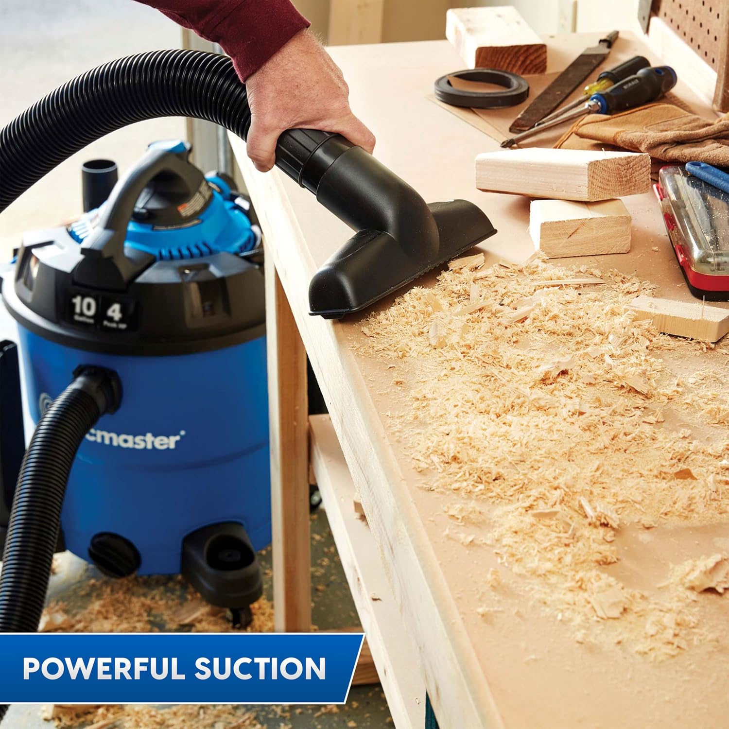 Vacmaster Blue Line 12-Gallon* 5 Peak HP† Wet/Dry Vacuum with Detachable Blower VBV1210