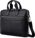 Samsonite Classic Leather Slim Brief, Black, One Size