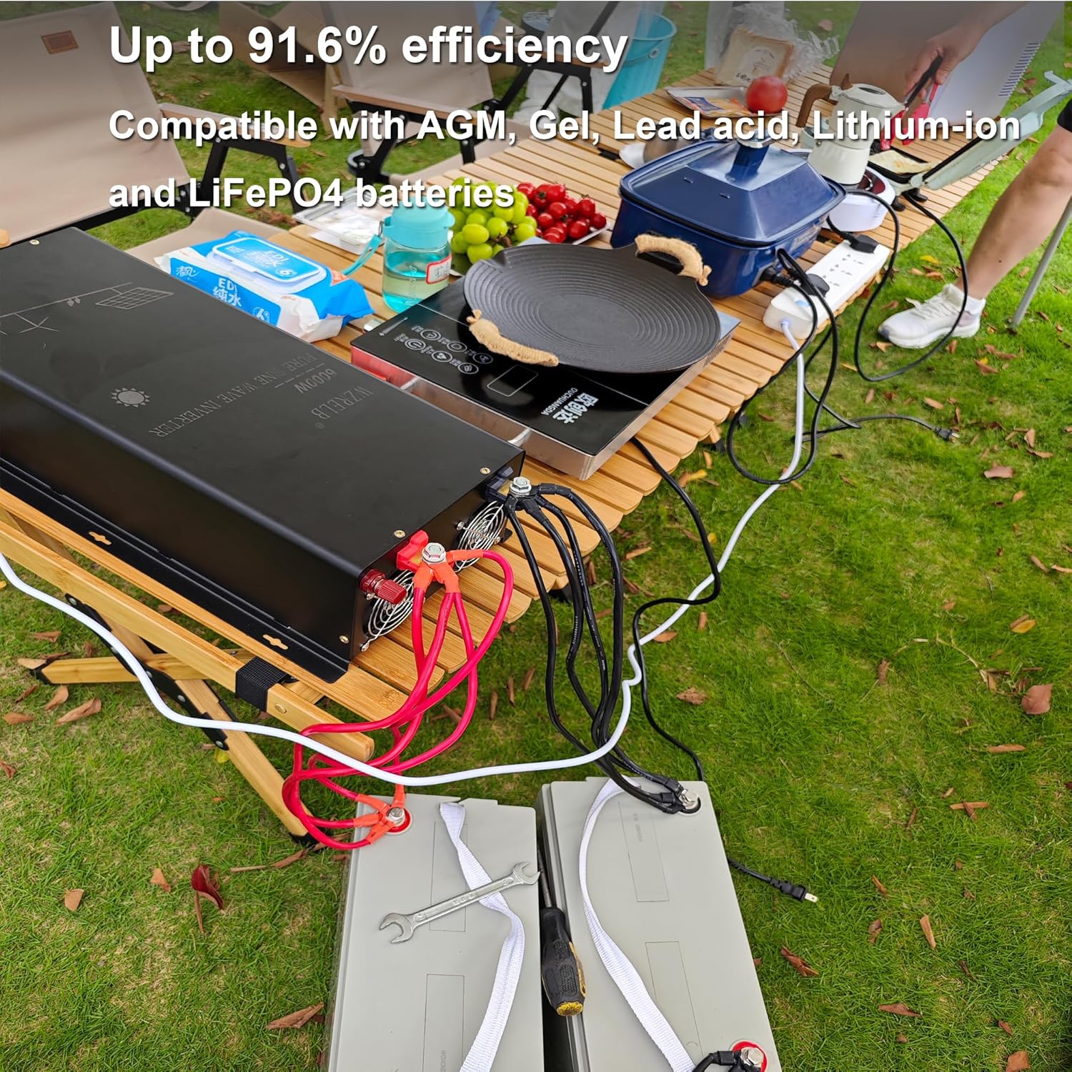 WZRELB 10KW 36V Pure Sine Wave Inverter,36 Volt DC to AC 120V 240V Split Phase Power Inverter,20KW Surge,4 AC Outlets,2*AC Hardwire Terminal,16.6ft LCD Remote Panel