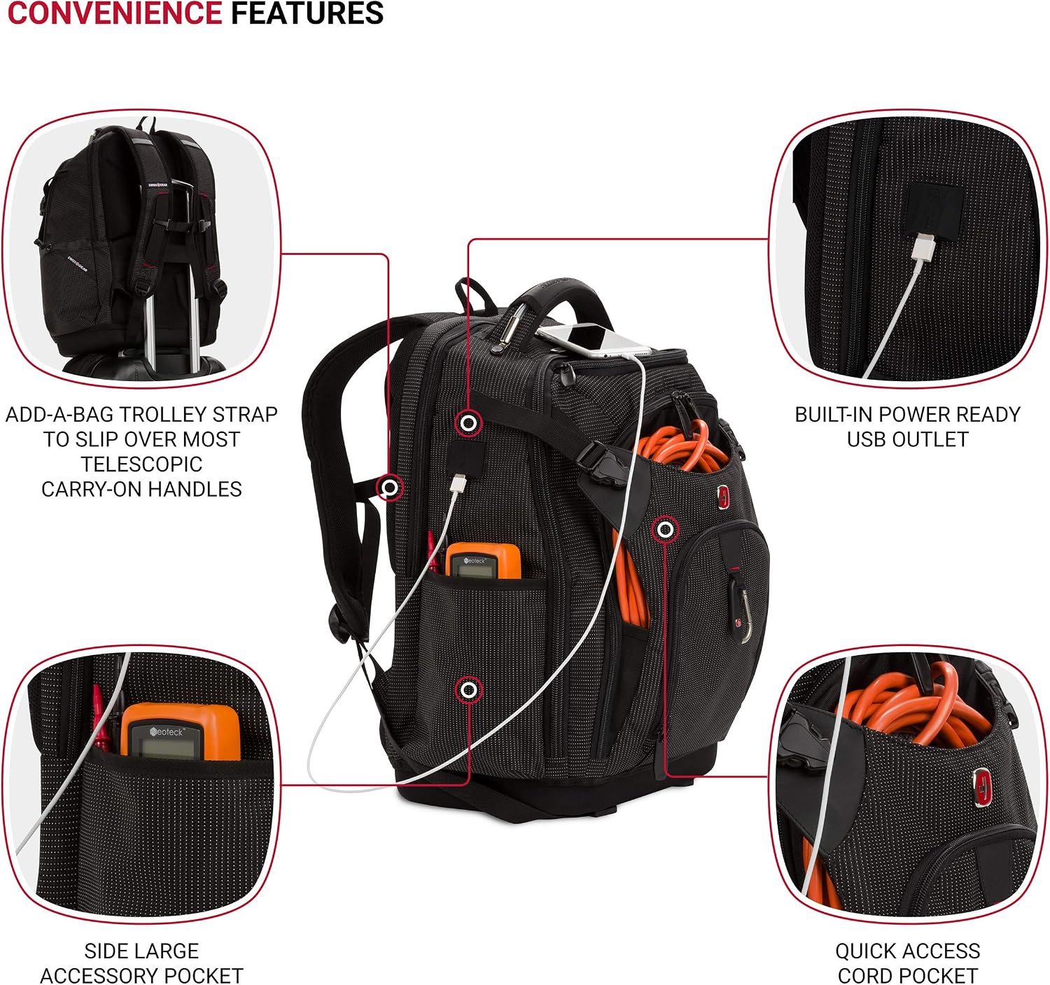 SwissGear Tool Bag Backpack, Fits Up to 17-Inch Laptop, Work Pack PRO, Black