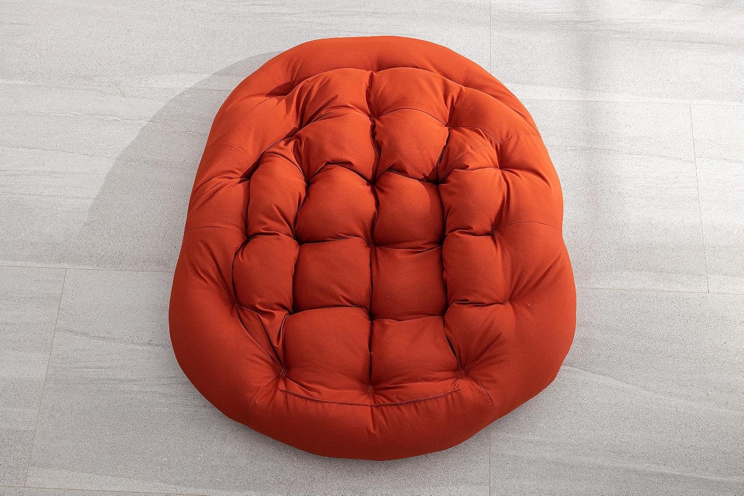 LUMISOL Outdoor Rattan Rocking Chair,Padded Cushion Rocker Recliner Chair Outdoor for Front Porch Living Room Patio Garden, Orange