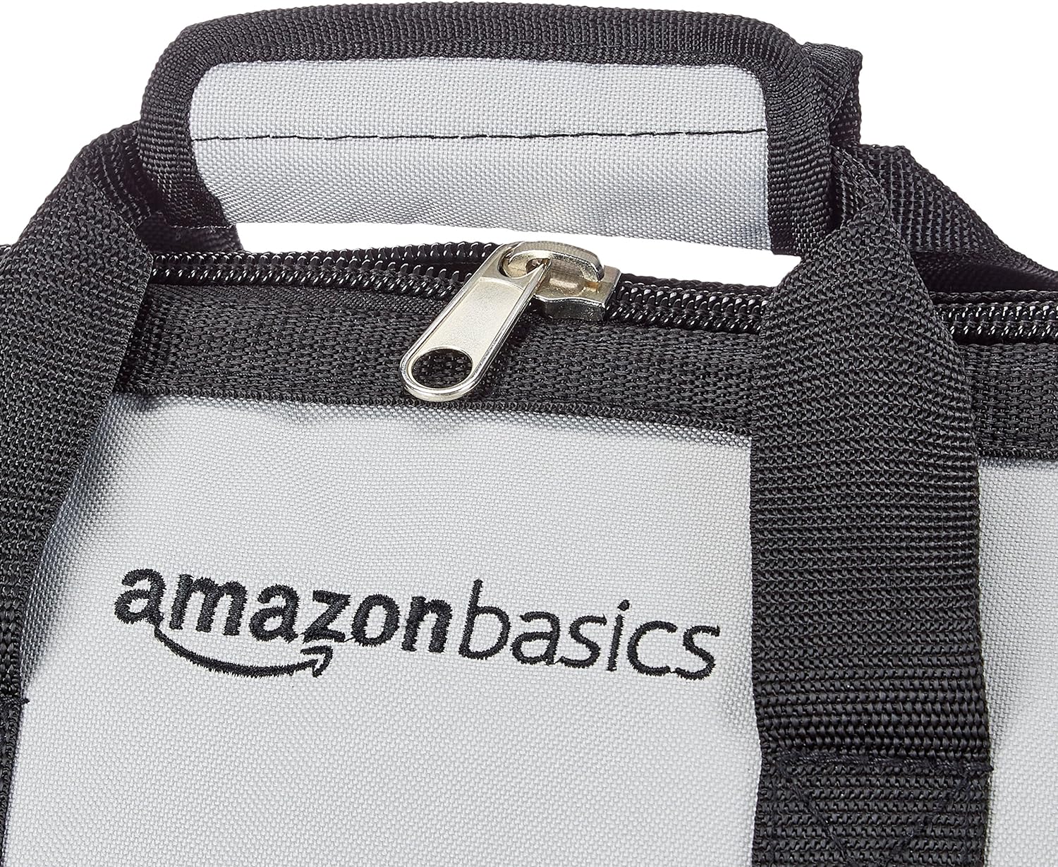 Amazon Basics Durable Wear-Resistant Tool Storage Bag with Adjustable Shoulder Strap,Portable Tool Organizer,16 in,Black & Grey,(Pack of 8)