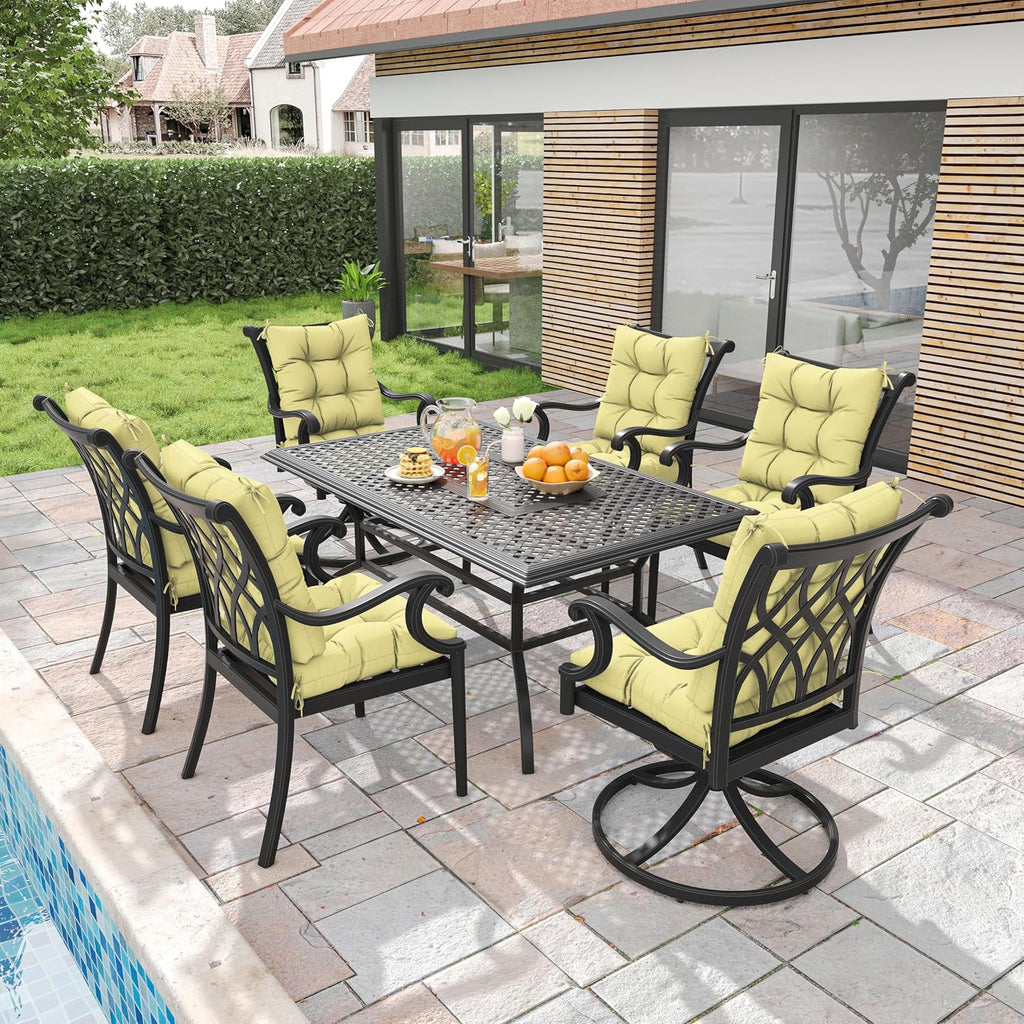 2sets Rocking Chair Cushion Set,Outdoor Patio Chair Cushions,Waterproof and Fade-Resistant Replacement Tufted Pads with Ties for Indoor Outdoor Rocker/Patio/Swing Chair,42 x 21 x 5 Inches