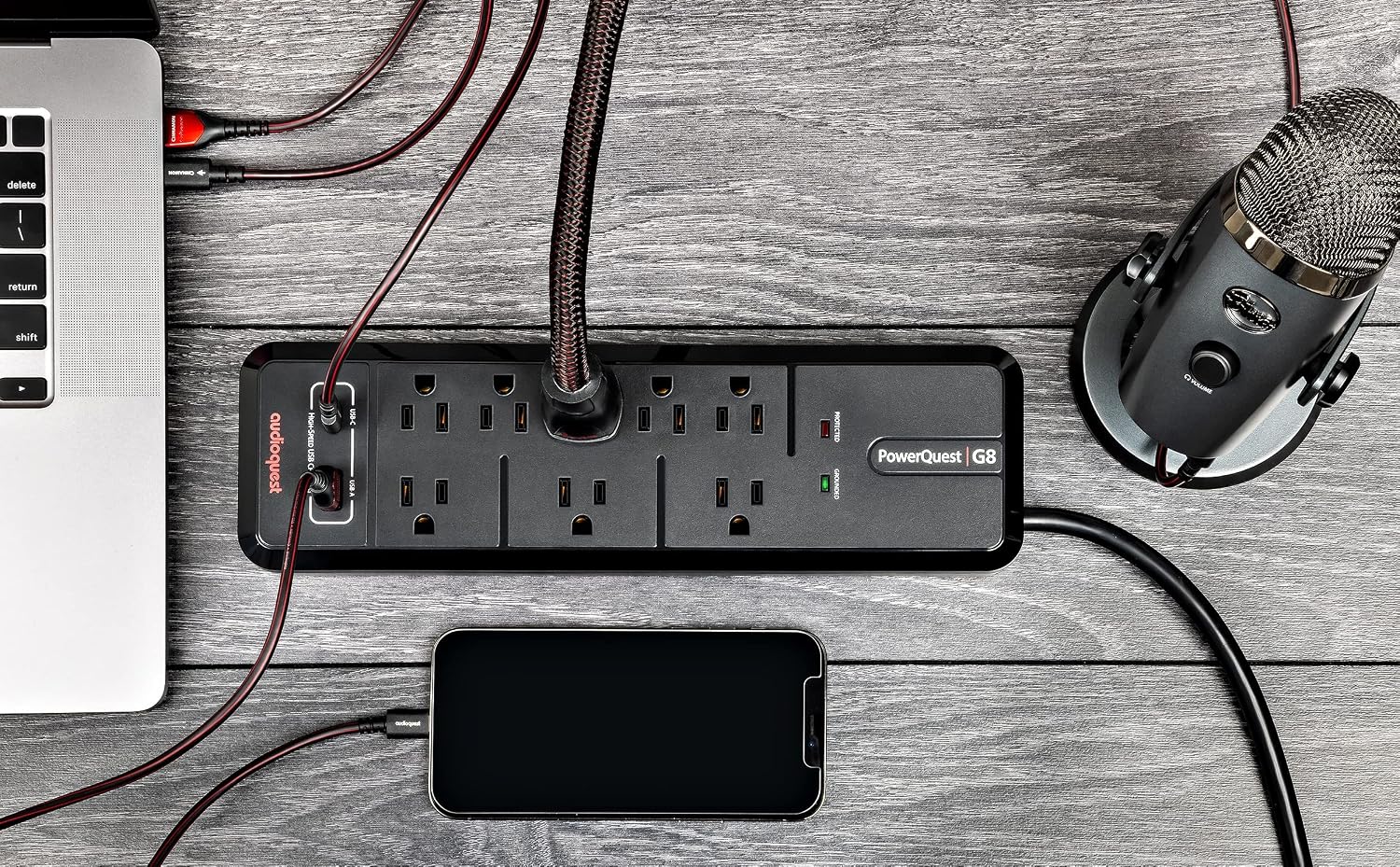 Samsung 55-Inch Class OLED S90F 4K Smart TV NQ4 AI Gen3 Processor, 4K AI Upscaling Pro, OLED HDR + Bundle with an AudioQuest G8 8-Outlet USB-A/USB-C AC Power Surge Protector (2025)