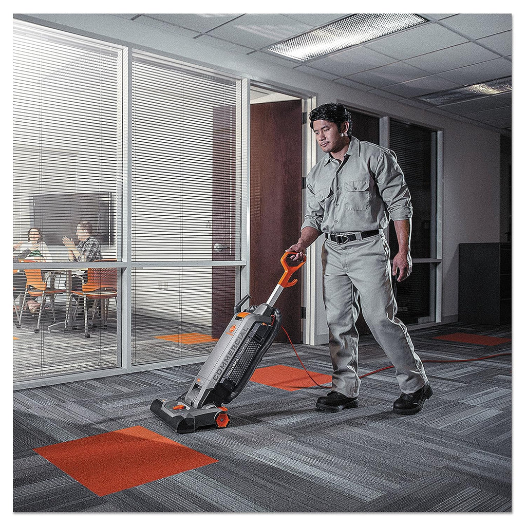 Hoover Commercial HushTone Upright Vacuum Cleaner, 15 inches with Intellibelt, for Carpet and Hard Floors, CH54115, Gray